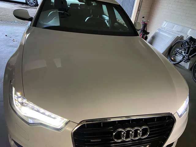 Champagne Audi A6 front after decontamination