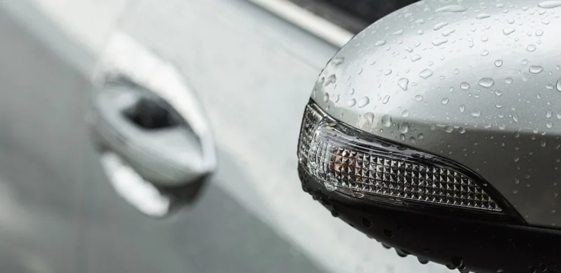 Industrial fallout contamination across a vehicle panel
