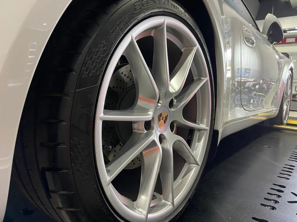 Wheel arch detail after overspray removal